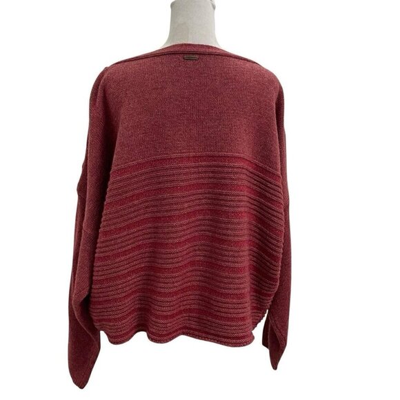 prAna Wool Blend Boat Neck Oversized Boxy Stripe Sweater Red size XL - Picture 7 of 10